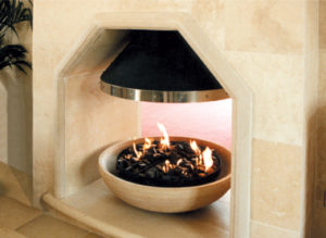 natural stone fireplace in use lifestyle image