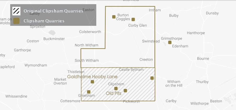 Map of Clipsham Stone Quarries